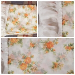 KITCHEN CURTAIN WITH ORANGE FLOWERS 