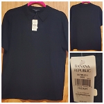 BANANA REPUBLIC BLACK MEN'S SHIRT WITH ZIPPER 