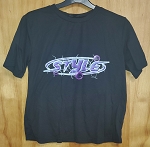 SHEIN BLACK WOMEN TOP WITH PURPLE GRAFFIC
