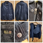 LEATHER JACKET MEN PELLE WITH VEST AND BELT