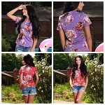 SUMMER FLOWERS FASHION WOMEN TOP GUCCI-STYLE 