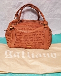 JOHN GALLIANO LEATHER BAG  WITH KEY  AUTHENTIC VINTAGE 