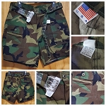 GREEN CAMOUFLAGE SHORTS FOR MEN'S WITH BELT 