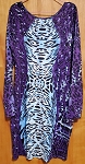 YIZOO WOMEN 'S LONG SLEEVE PURPLE LEOPARD BODYCON MINI DRESS 