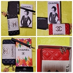 CHANEL LEATHER FASHION WALLET WITH BOX
