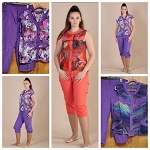 FASHION DESIGNER SHIFFON AND COTTON WOMEN SUIT SET 