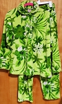 WOMEN GREEN WITH LEAVES PAJAMA 