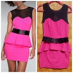 RETRO*** BELTED PEPLUM DRESS BABY PHAT 