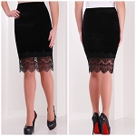 BLACK FASHION VELOUR WITH GEPUR WOMEN SKIRT 
