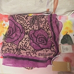 JOHN GALIANO SILK SCARF ROSES STYLE  VINTAGE  WITH AUTHENTICATION LETTER ***