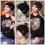 WOOL BLACK OR BLUE DESIGNER FASHION WOMEN HAT ***