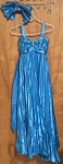 ANGELS NEW YORK PARTY FASHION BLUE GIRL DRESS WITH SCARF 