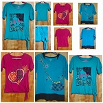 BUNDLE GIRLS GREEN,BLUE, PINK TOP CANYON RIVER BLUES