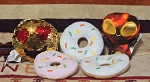 BUNDLE MIX PLUSH TOYS : SMILEY FACE, 3 DONUTS, ALIEN