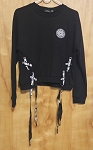FASHION BLACK WOMEN GLEM SWEATER WITH EMBLEM
