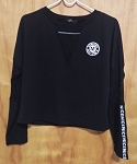 FASHION BLACK WOMEN GLEM SWEATER WITH MESH
