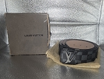 VINTAGE LV GRAY BLACK UNISEX BELT