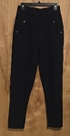 BLACK WARMED WOMEN PANTS WITH RHINESTONES DECOR 