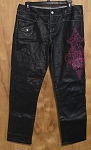 DEREON BLACK VINTAGE WOMEN JEANS WITH PINK RHINESTONES 