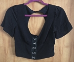 BLACK FOREVER 21 FASHION WOMEN TOP 