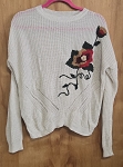WHITE KNITTING WOMEN SWEATER 
