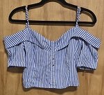 IRIS BLUE STRIPED WOMEN TOP 