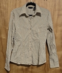 NEW YORK COMPANY BEIGE SPARKLY WOMEN CLASSIC SHIRT 