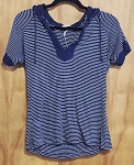 ONE STEP UP BLUE STRIPED WOMEN TOP 