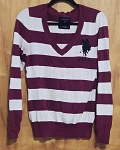 POLO ASSN STRIPED RED WHITE WOMEN SWEATER 