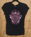JUICE COUTURE WOMEN BLACK WITH SPARKLY PINK GRAFIC TOP 