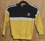 ADIDAS YELLOW BLACK  BOYS SPORTSWEAR SWEATER 