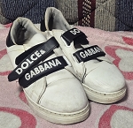DOLCE & GABBANA WHITE BLACK UNISEX KIDS SNICKERS 