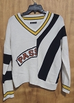 SHEIN WHITE-YELLOW-BLACK WOMEN KNITTING SWEATER 