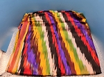 AUTHENTIC HAND-WOVEN UZBEK IKAT ATLAS SILK FABRIC VINTAGE 
