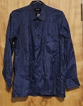 PANJIE BLUE BLACK STRIPED MEN'S SHIRT 