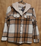 PATPAT WOMEN PLAID FLANNEL HOODED JACKET 