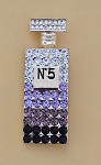 FASHION BOTTLE NUMBER 5 WITH PINK RED CRYSTAL BROOCH- PENDANT 