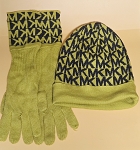 MICHAEL KORS GREEN WOMEN HAT AND GLOVES 