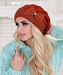 FASHION DESIGNER WOMEN SPARKLY BERET WITH BOW ***