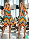 FASHION DESIGNER WOMEN MULTICOLOR DRESS  VALENTINO STYLE (115)
