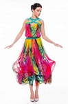 MULTICOLOR MODERN SUMMER DESIGNER WOMEN DRESS # 46