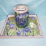 Tray Irises by Van Gogh  Handmade 