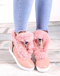 Shoes 1 pink with natural fur leather 