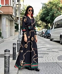 FASHION BLACK WOMEN DRESS WITH CHAIN STYLE # 168