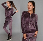PURPLE VELOUR WOMEN FASHION SPORTSWEAR 