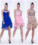 COCKTAIL WOMEN DRESS BEIGE OR BLUE #103a
