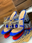 Blue shoes with rhinestones 