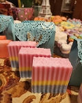 HANDMADE ORGANIC GOAT MILK SOAP 3 BARS WITH SMELL ROSE PARFUMED 