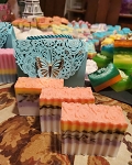 HANDMADE ORGANIC GOAT MILK SOAP 3 BARS WITH DRY ROSES PETALS 