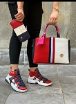 TOMMY HILFIGER MODERN WOMEN'S BAG WITH SCARF AND WALLET 